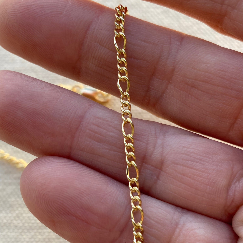 Mondsee 18k Gold Filled 2mm Rounded 3x1 Figaro Chain | 18k Gold Filled Jewelry