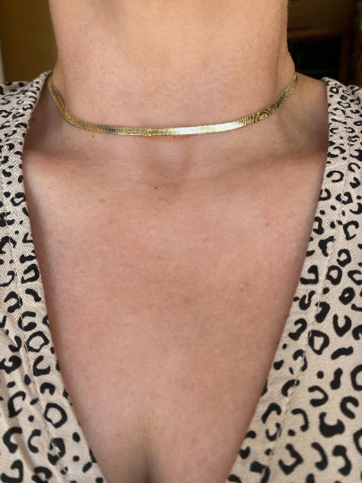Mondsee 18k Gold Filled 3.0mm Thickness Herringbone Chain | 18k Gold Filled Jewelry