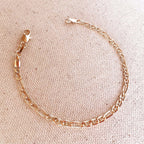 Mondsee 18k Gold Filled 3.5mm Figaro Mariner Bracelet | 18k Gold Filled Jewelry