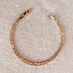 Mondsee 18k Gold Filled 3.5mm Figaro Mariner Bracelet | 18k Gold Filled Jewelry