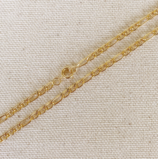 Mondsee 18k Gold Filled 3.5mm Figaro Mariner Figarucci Chain | 18k Gold Filled Jewelry