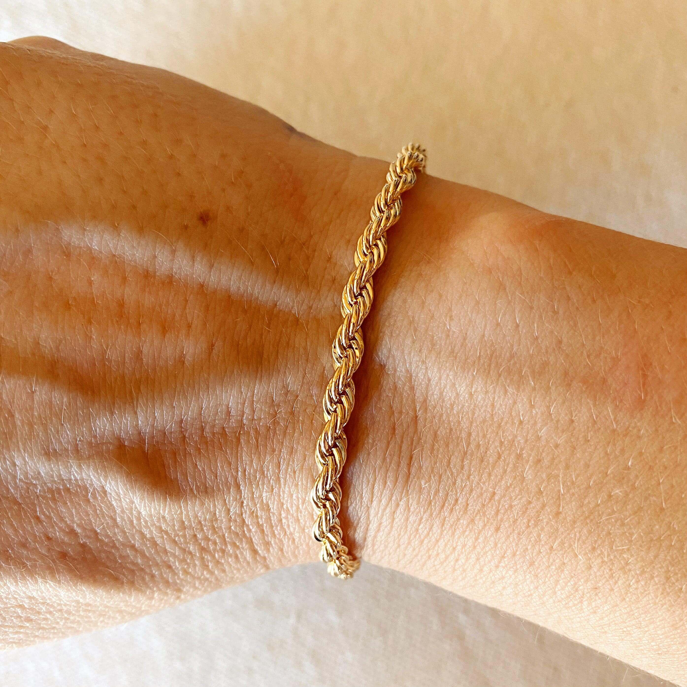 Mondsee 18k Gold Filled 4mm Rope Bracelet | 18k Gold Filled Jewelry