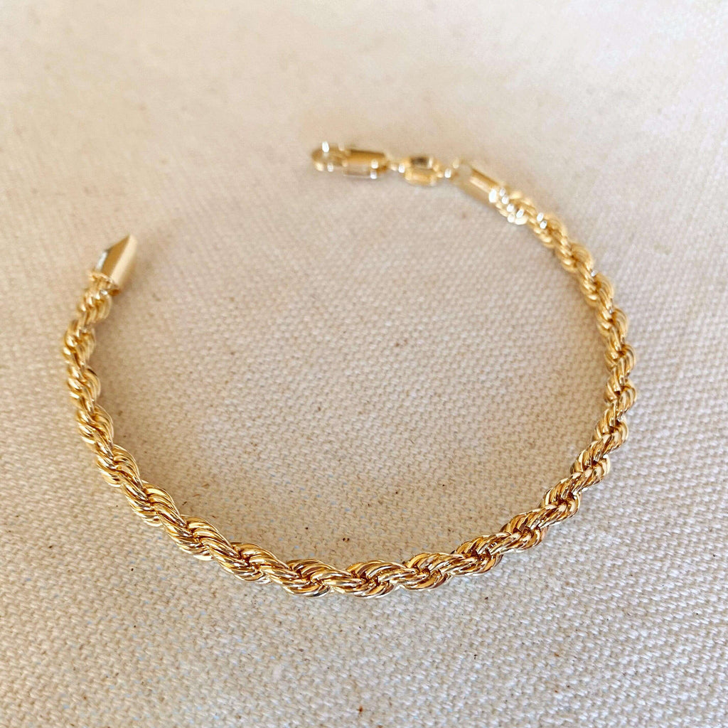 Mondsee 18k Gold Filled 4mm Rope Bracelet | 18k Gold Filled Jewelry