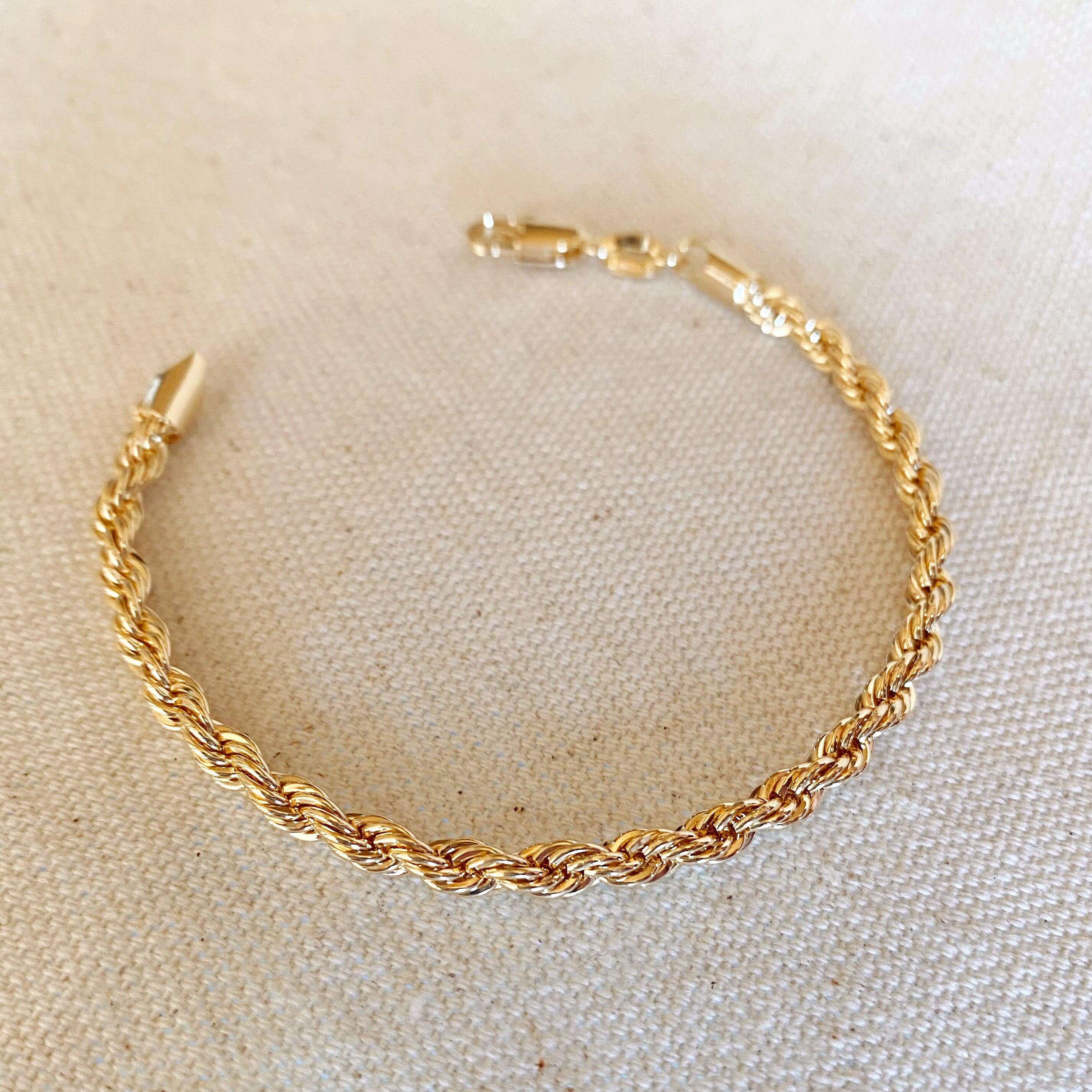 Mondsee 18k Gold Filled 4mm Rope Bracelet | 18k Gold Filled Jewelry
