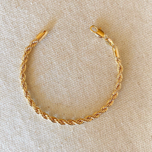 Mondsee 18k Gold Filled 4mm Rope Bracelet | 18k Gold Filled Jewelry