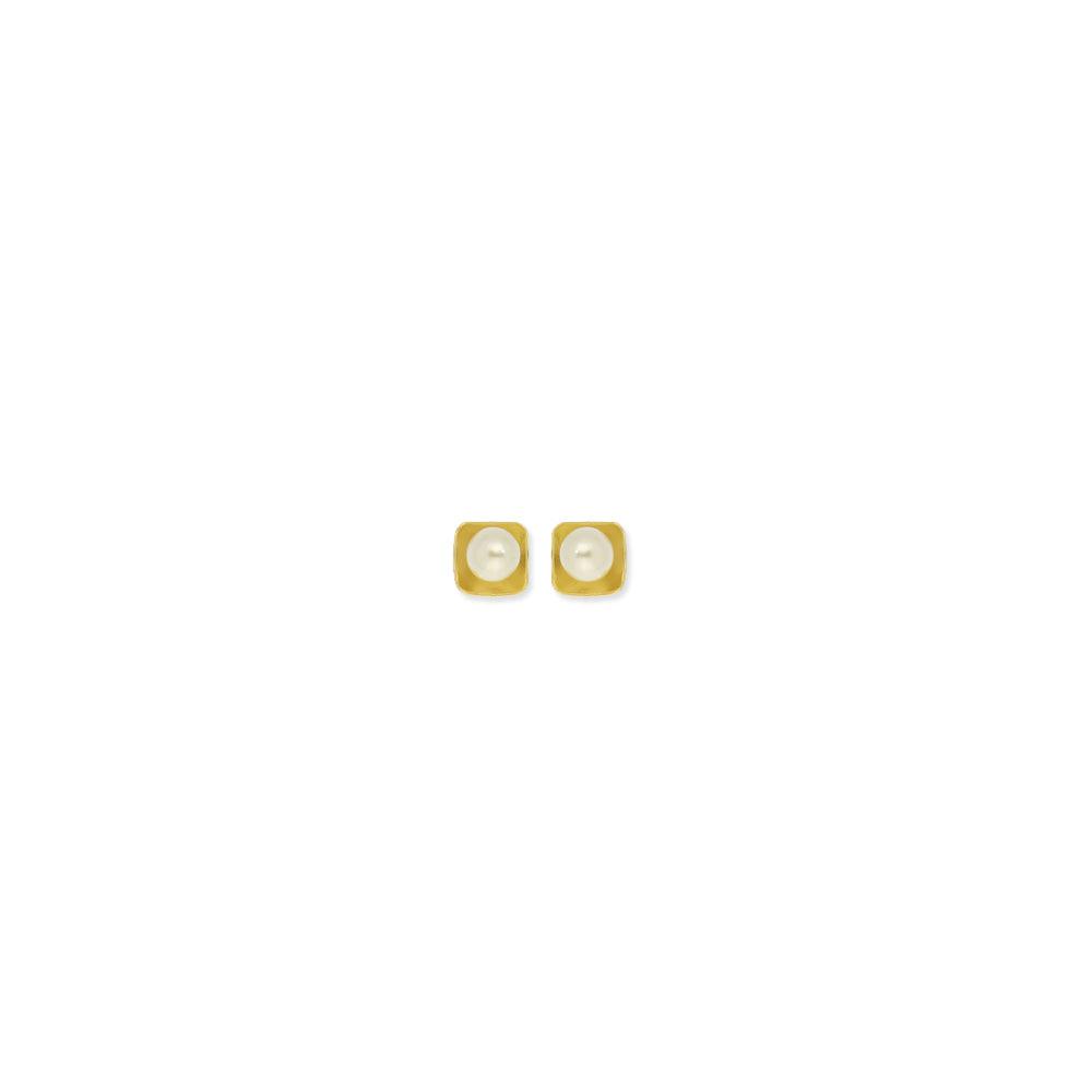 Mondsee 18k Gold Filled 4mm Simulated Pearl Stud | 18k Gold Filled Jewelry