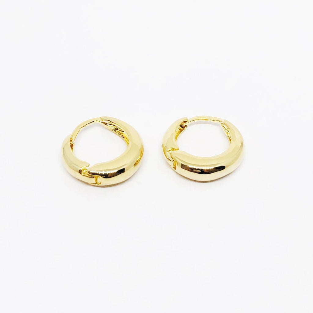 Mondsee 18k Gold Filled Artisan Clicker Hoop Earrings | 18k Gold Filled Jewelry