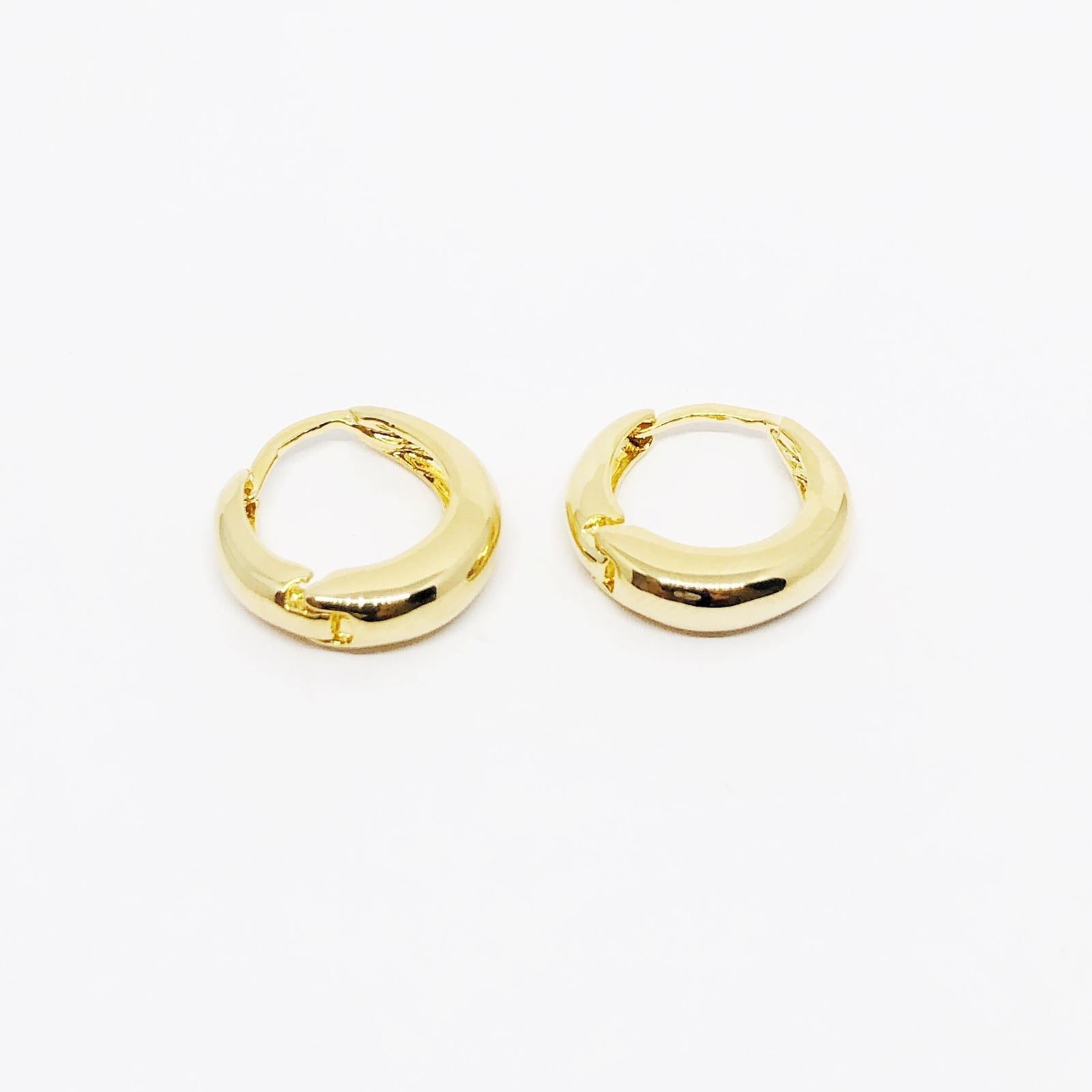 Mondsee 18k Gold Filled Artisan Clicker Hoop Earrings | 18k Gold Filled Jewelry