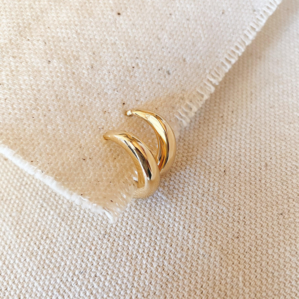 Mondsee 18k Gold Filled Artisan Clicker Hoop Earrings | 18k Gold Filled Jewelry