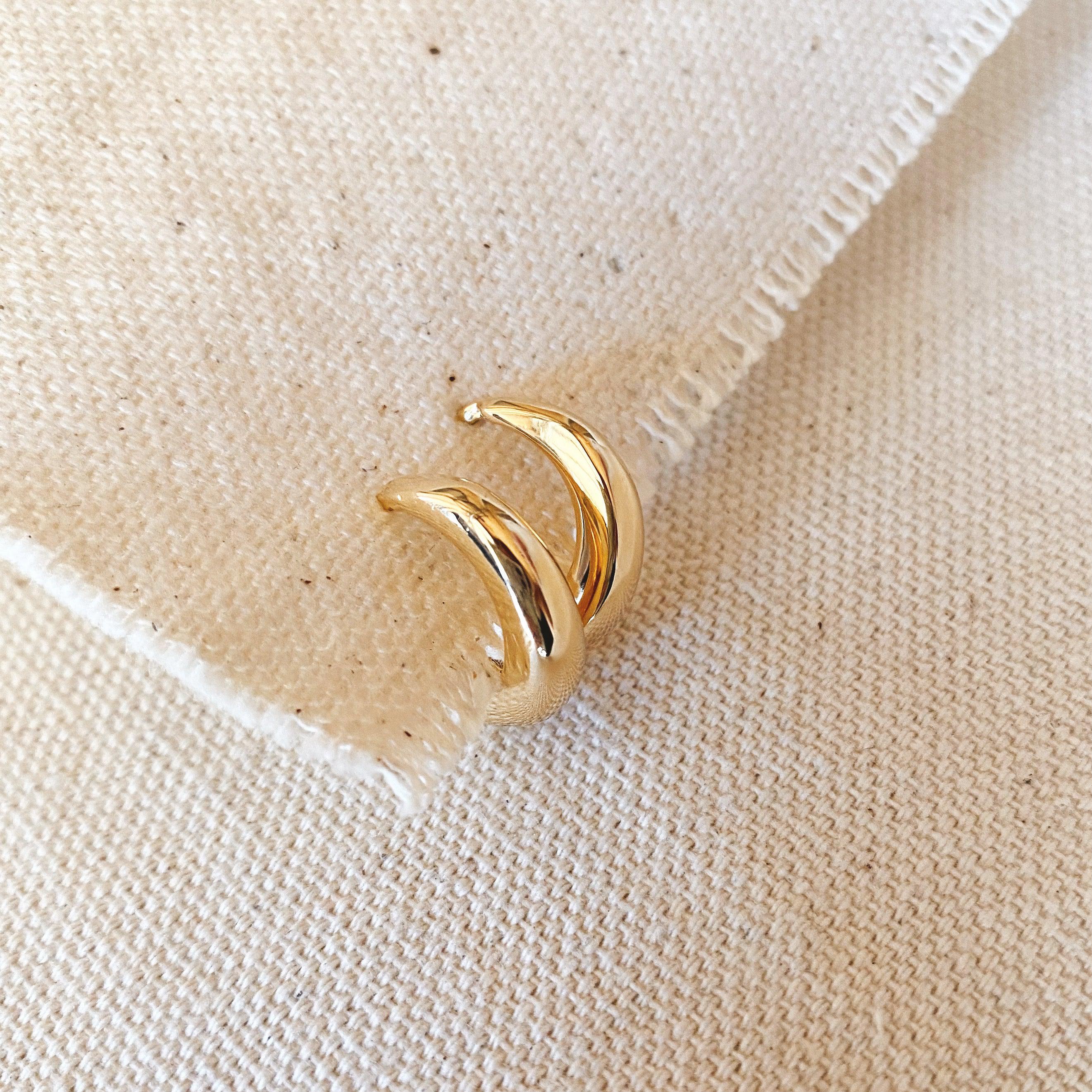 Mondsee 18k Gold Filled Artisan Clicker Hoop Earrings | 18k Gold Filled Jewelry