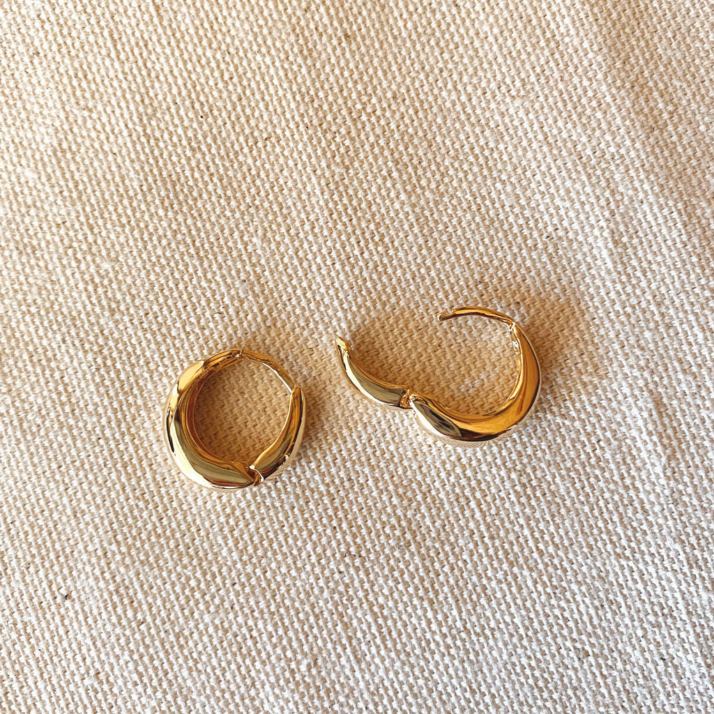 Mondsee 18k Gold Filled Artisan Clicker Hoop Earrings | 18k Gold Filled Jewelry