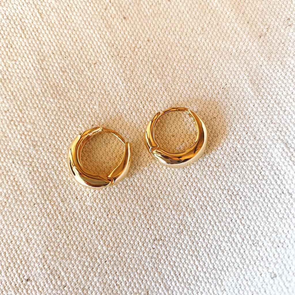 Mondsee 18k Gold Filled Artisan Clicker Hoop Earrings | 18k Gold Filled Jewelry