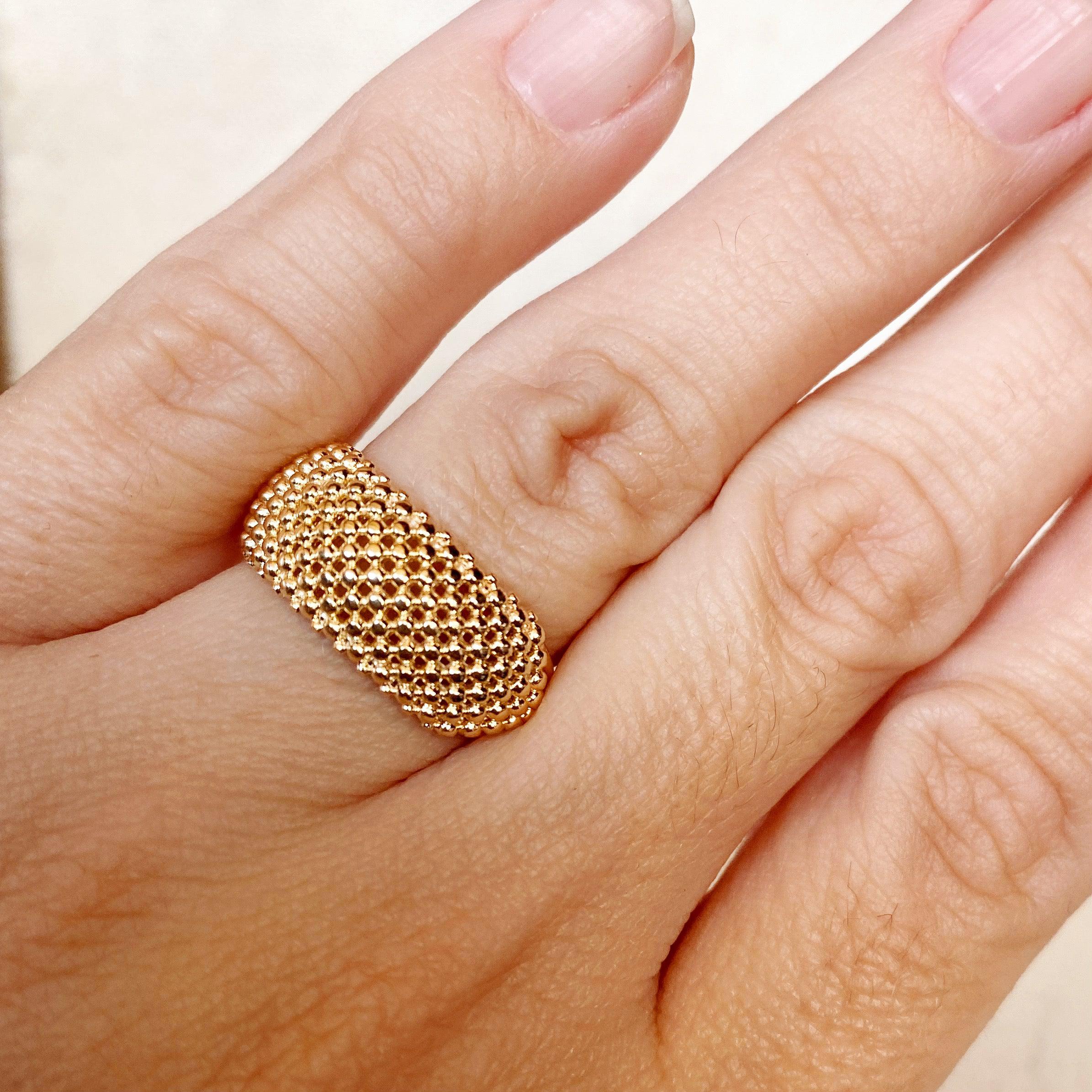 Mondsee 18k Gold Filled Bead Cluster Ring | 18k Gold Filled Jewelry