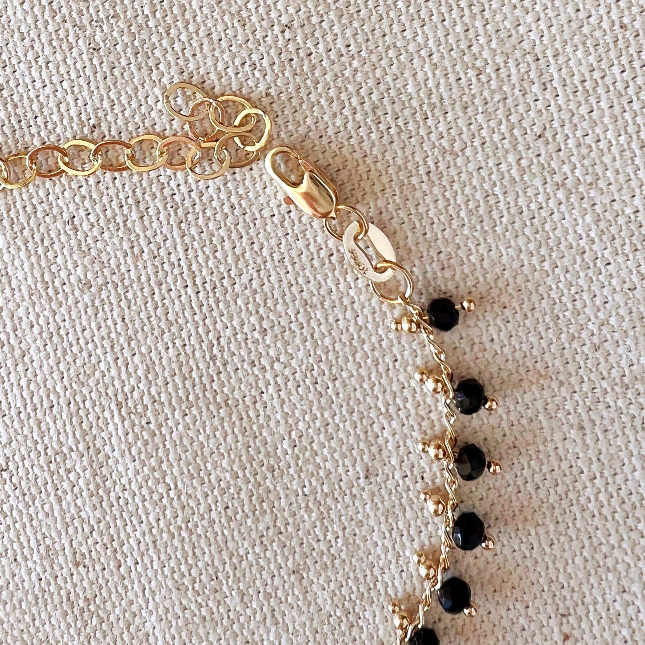 Mondsee 18k Gold Filled Black Beaded Bracelet | 18k Gold Filled Jewelry