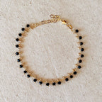 Mondsee 18k Gold Filled Black Beaded Bracelet | 18k Gold Filled Jewelry