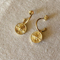 Mondsee 18k Gold Filled C Hoops With Dainty Compass Charm | 18k Gold Filled Jewelry