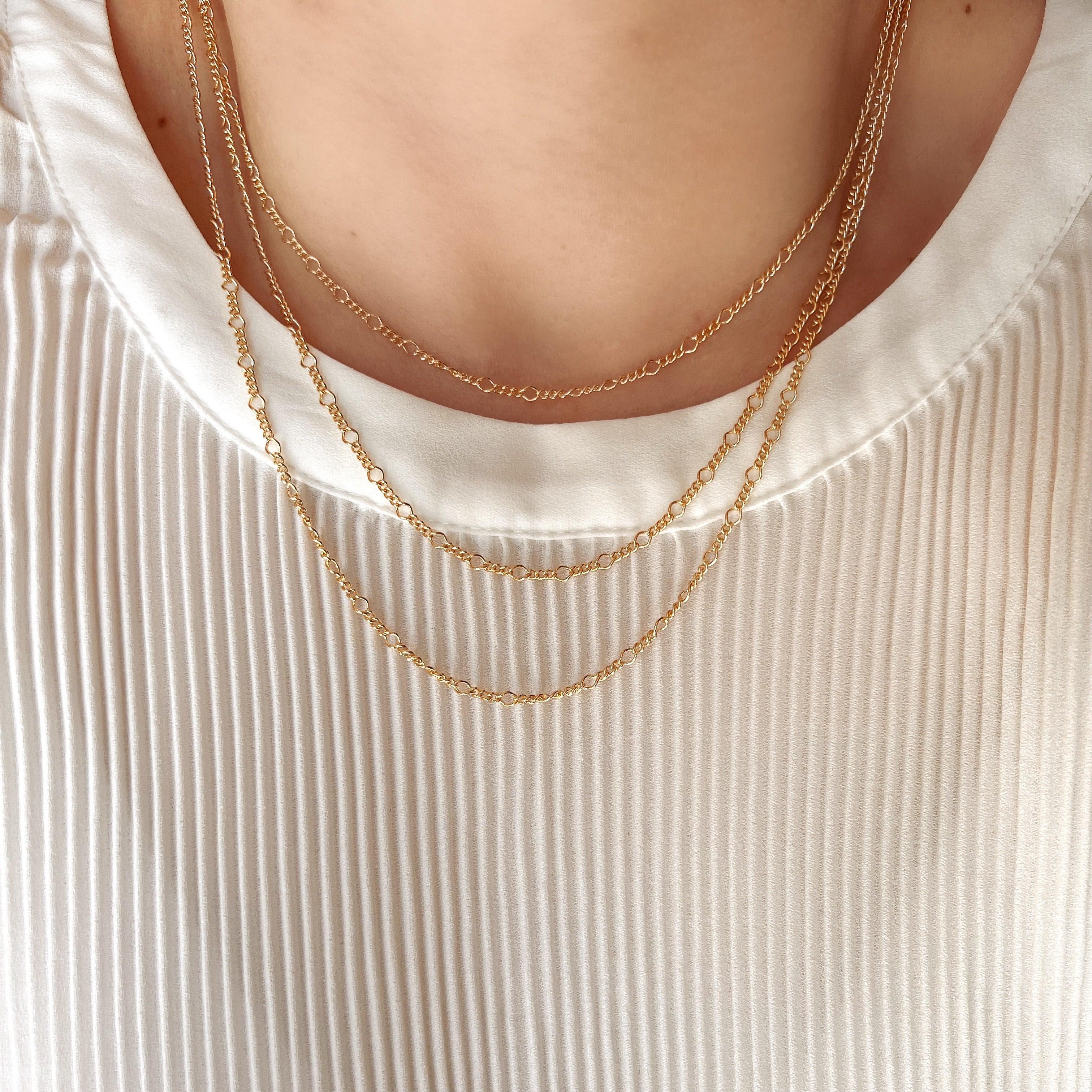 Mondsee 18k Gold Filled Chain Rounded Figaro Style | 18k Gold Filled Jewelry