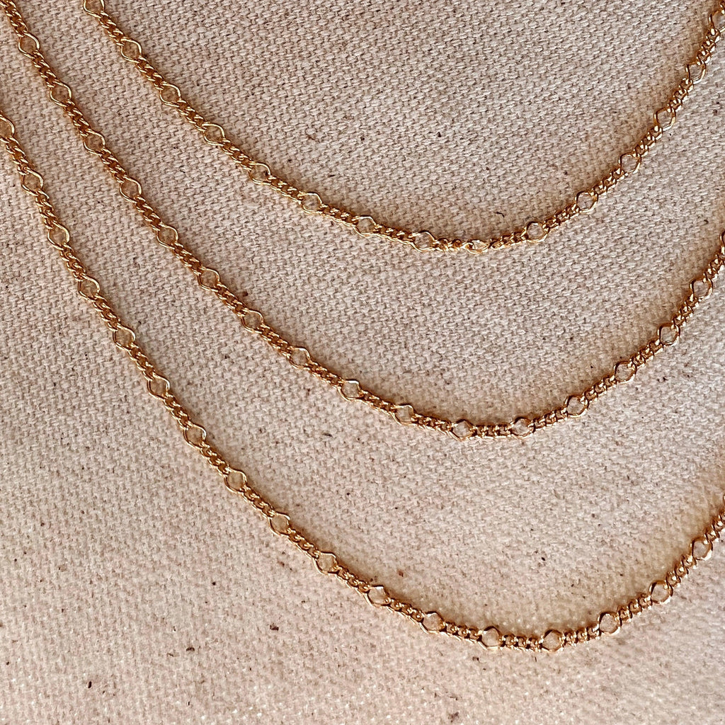 Mondsee 18k Gold Filled Chain Rounded Figaro Style | 18k Gold Filled Jewelry