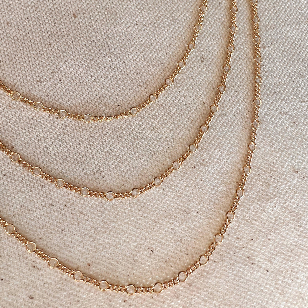 Mondsee 18k Gold Filled Chain Rounded Figaro Style | 18k Gold Filled Jewelry
