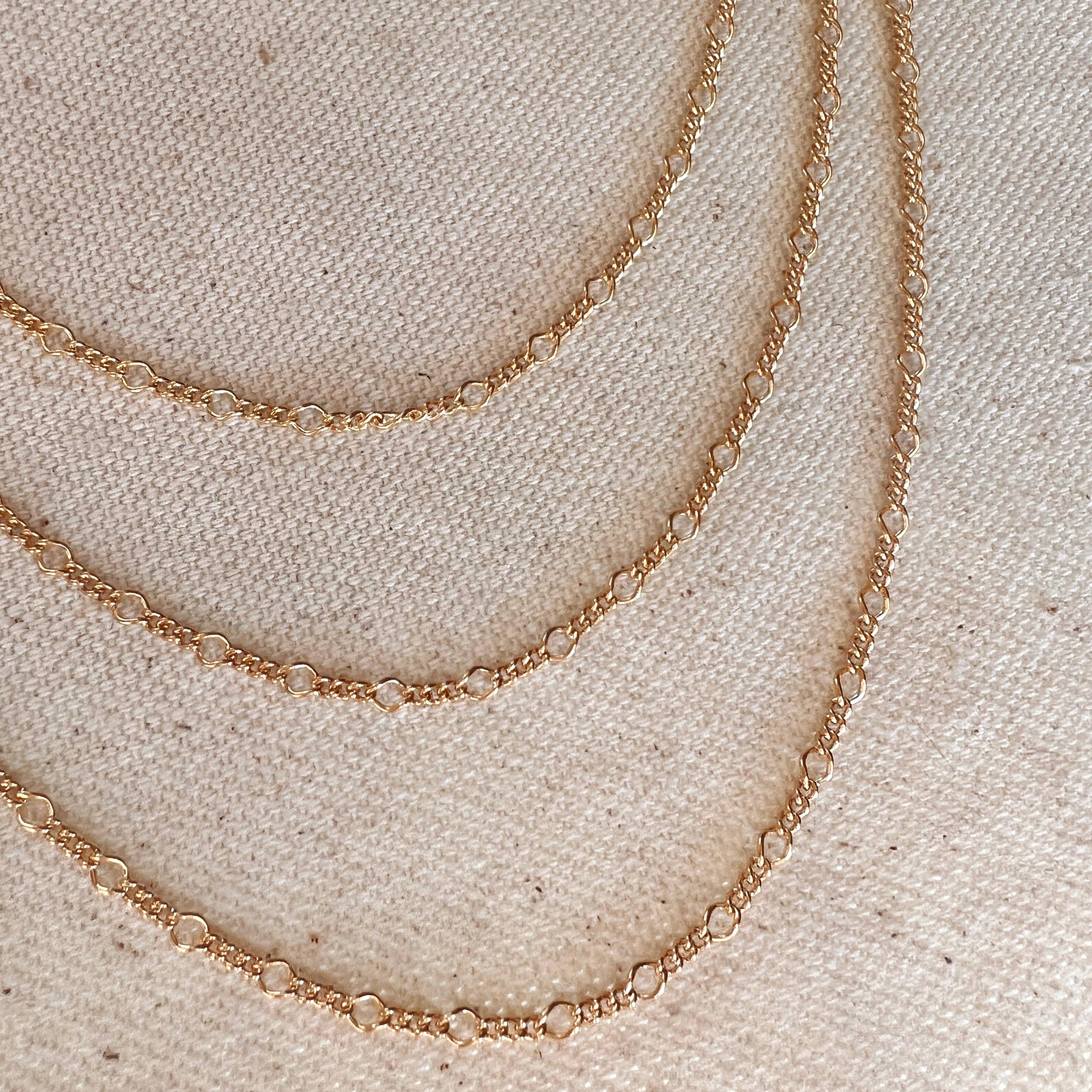 Mondsee 18k Gold Filled Chain Rounded Figaro Style | 18k Gold Filled Jewelry