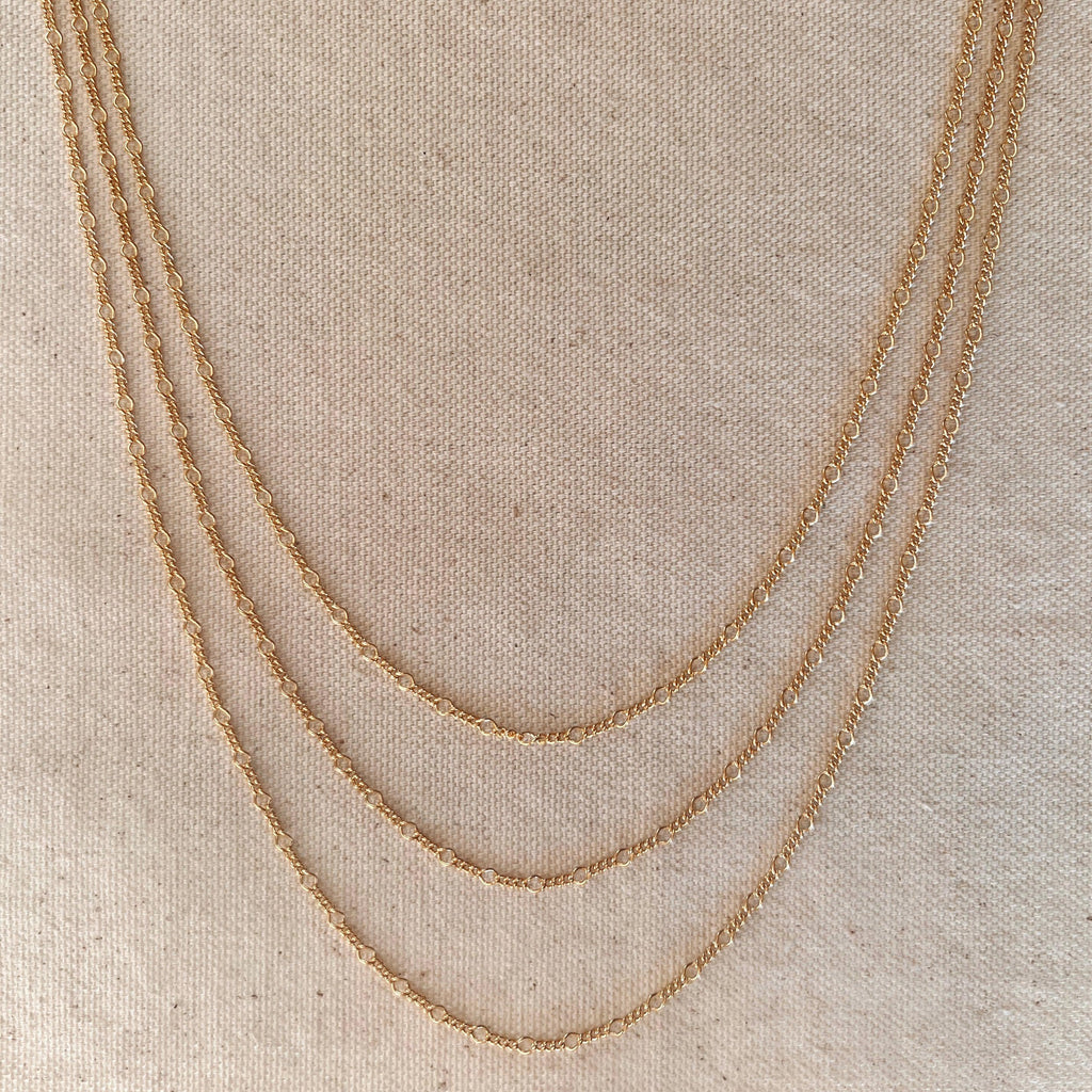 Mondsee 18k Gold Filled Chain Rounded Figaro Style | 18k Gold Filled Jewelry