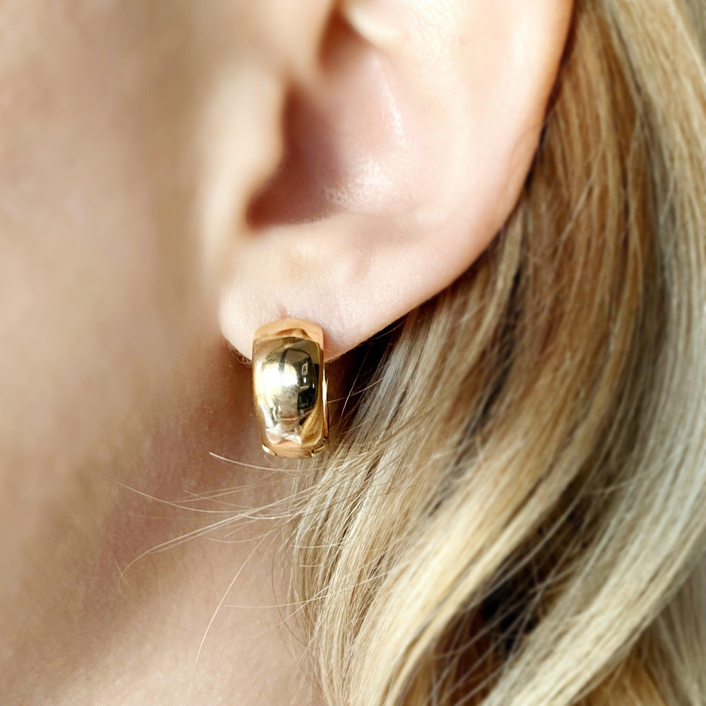 Mondsee 18k Gold Filled Chunky Clicker Earrings | 18k Gold Filled Jewelry