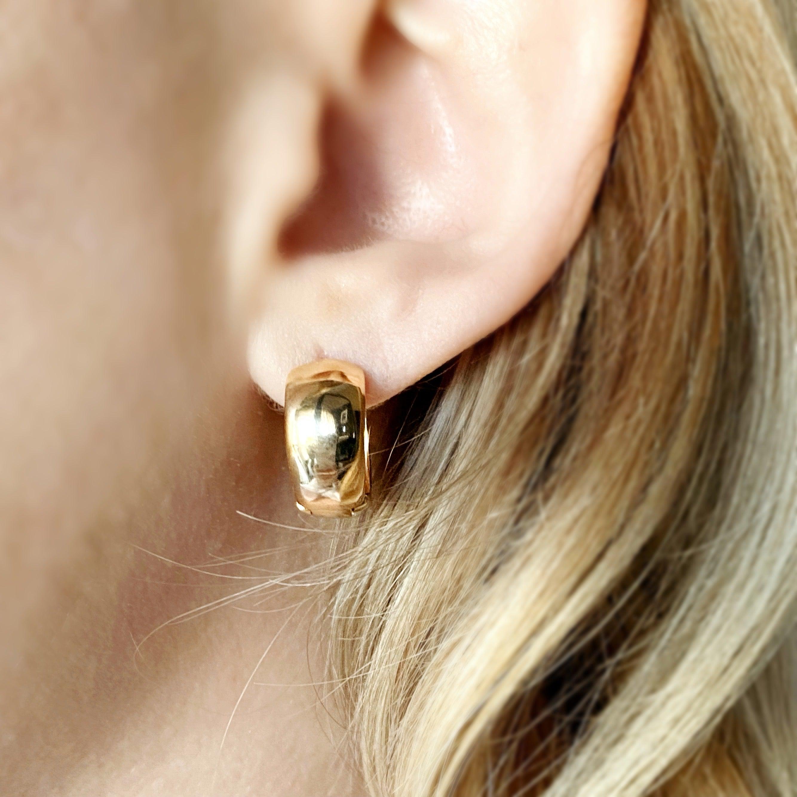 Mondsee 18k Gold Filled Chunky Clicker Earrings | 18k Gold Filled Jewelry