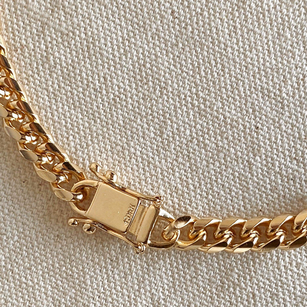 Mondsee 18k Gold Filled Chunky Cuban Necklace Featuring Box Lock Clasp | 18k Gold Filled Jewelry