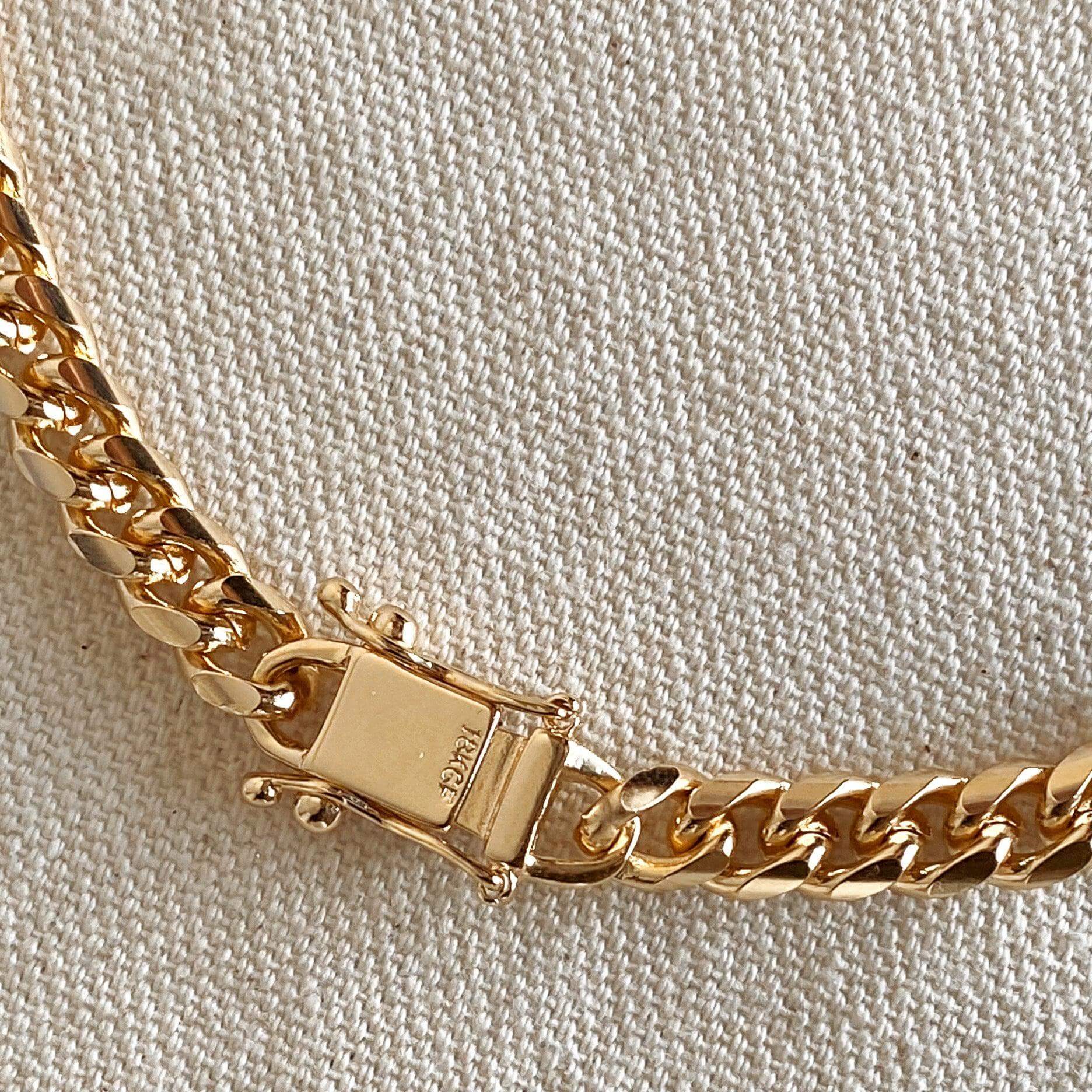 Mondsee 18k Gold Filled Chunky Cuban Necklace Featuring Box Lock Clasp | 18k Gold Filled Jewelry