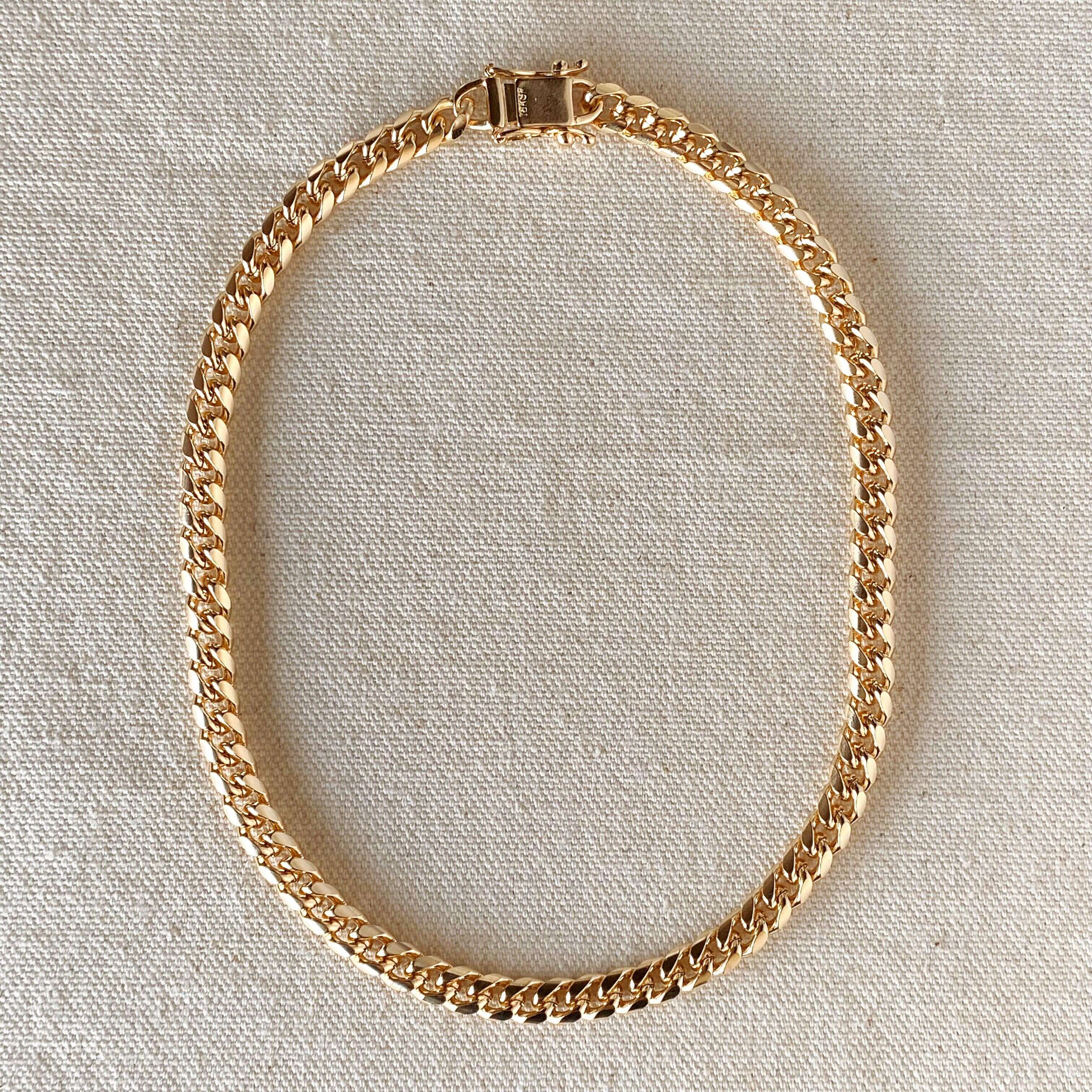 Mondsee 18k Gold Filled Chunky Cuban Necklace Featuring Box Lock Clasp | 18k Gold Filled Jewelry