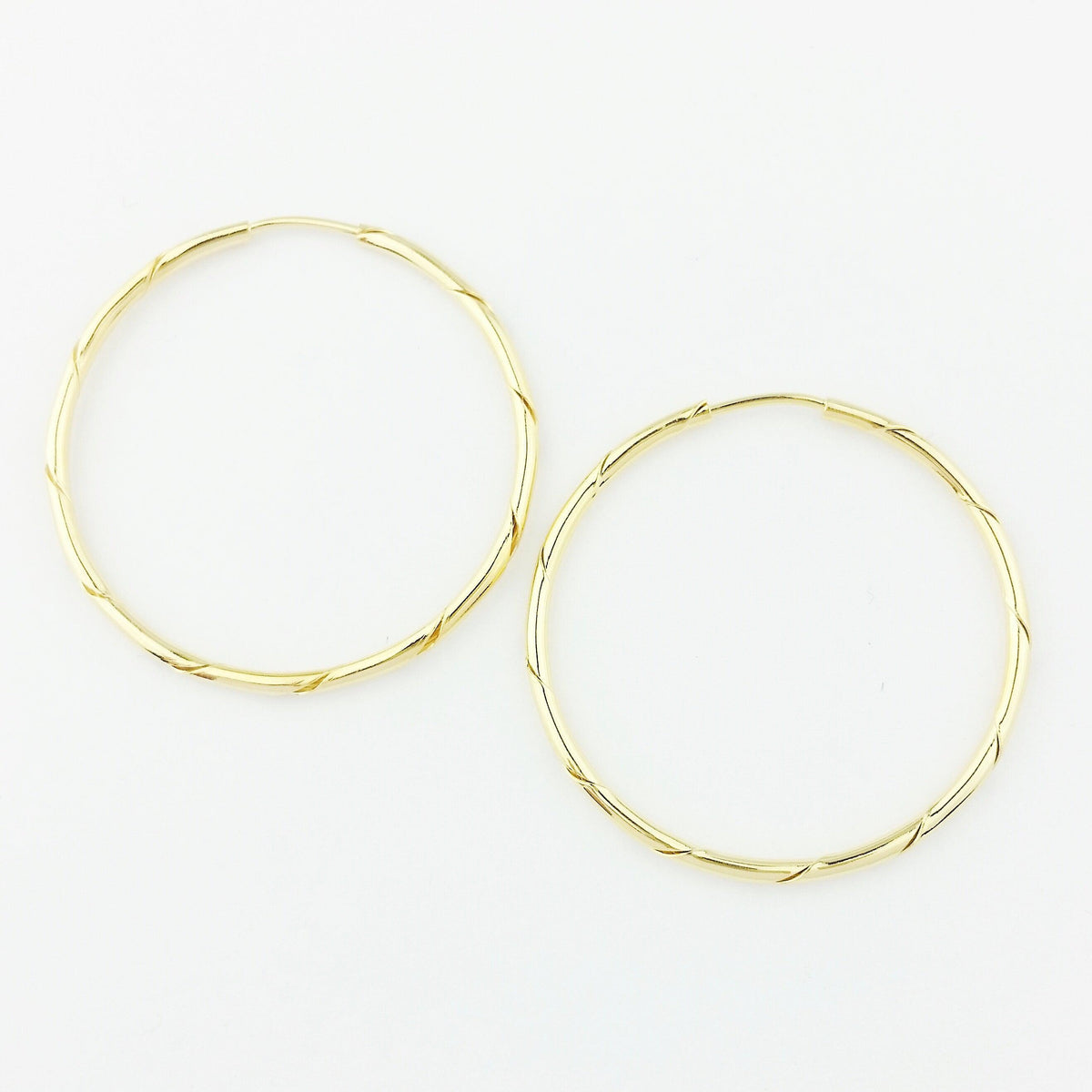18k Gold Filled Continuous Twisted Tube Hoop Earrings Endless Style, view 6