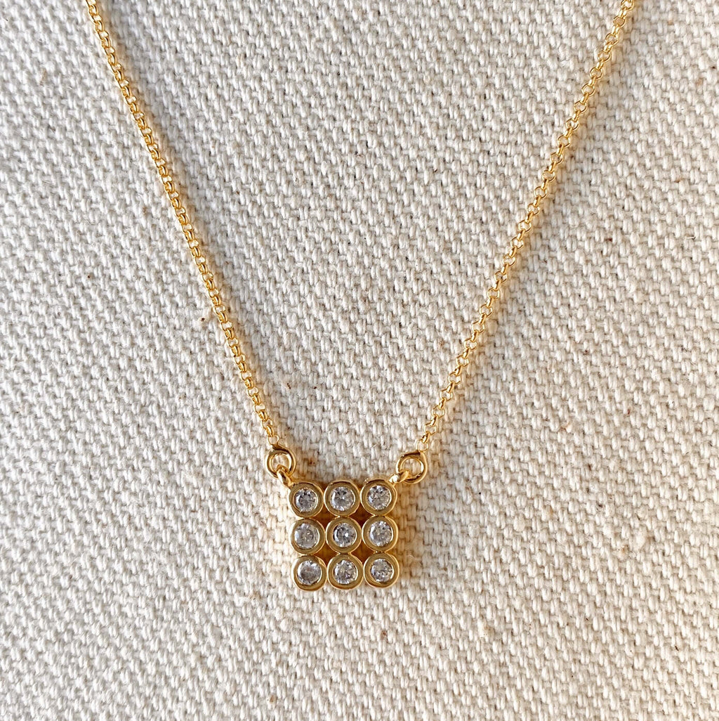Mondsee 18k Gold Filled Cubic Zirconia Cluster Necklace | 18k Gold Filled Jewelry