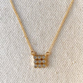 Mondsee 18k Gold Filled Cubic Zirconia Cluster Necklace | 18k Gold Filled Jewelry