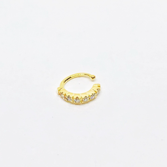 Mondsee 18k Gold Filled Cubic Zirconia Ear Cuff Delicate With Six Clear CZ | 18k Gold Filled Jewelry