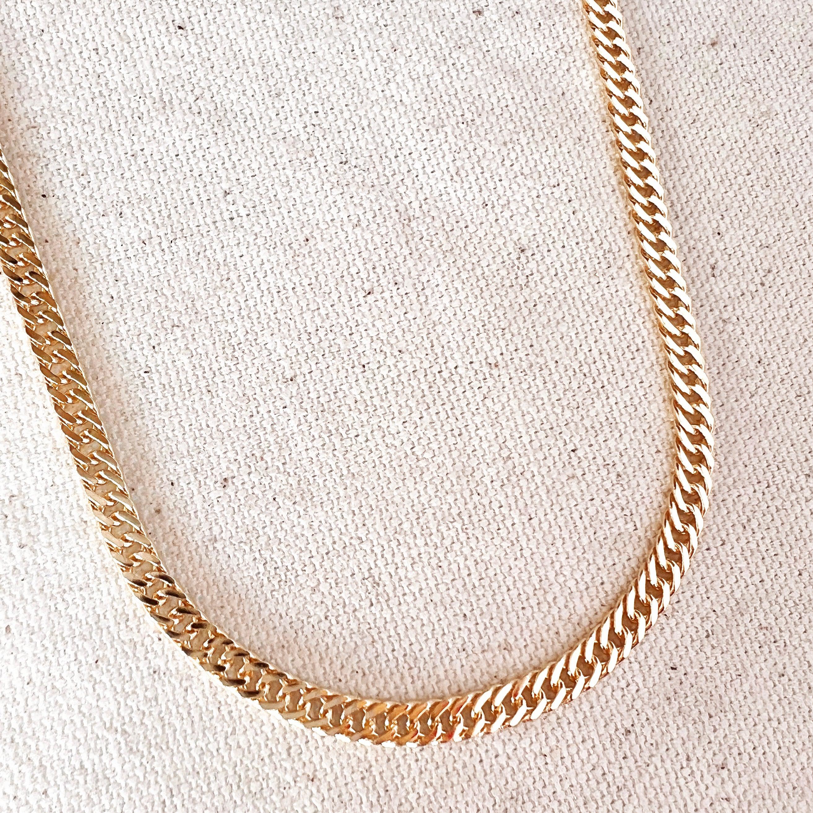 Mondsee 18k Gold Filled Curb Chain 4.0mm | 18k Gold Filled Jewelry