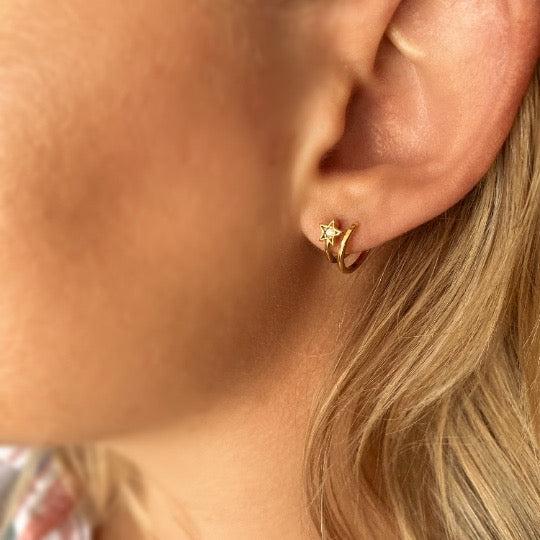 Mondsee 18k Gold Filled Dainty Blinking Star Stud | 18k Gold Filled Jewelry