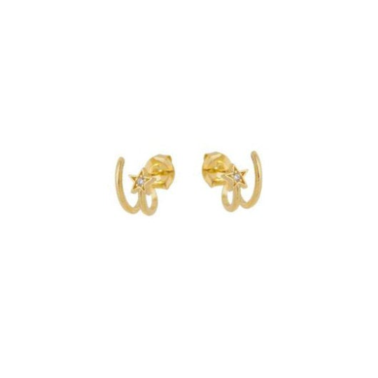Mondsee 18k Gold Filled Dainty Blinking Star Stud | 18k Gold Filled Jewelry