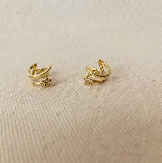 Mondsee 18k Gold Filled Dainty Blinking Star Stud | 18k Gold Filled Jewelry