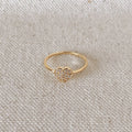 GoldFi 18k Gold Filled Dainty Cubic Zirconia Heart Ring