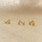 Mondsee 18k Gold Filled Dainty Earrings Trio Set of Star Moon And Heart Studs | 18k Gold Filled Jewelry