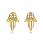 Mondsee 18k Gold Filled Dainty Hamsa Stud Earrings | 18k Gold Filled Jewelry
