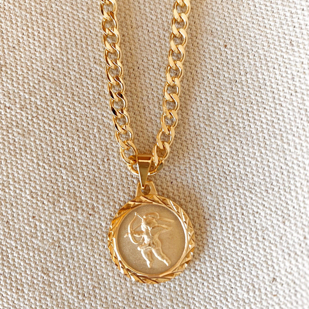 Mondsee 18k Gold Filled Diamond Cut Cupid Necklace | 18k Gold Filled Jewelry