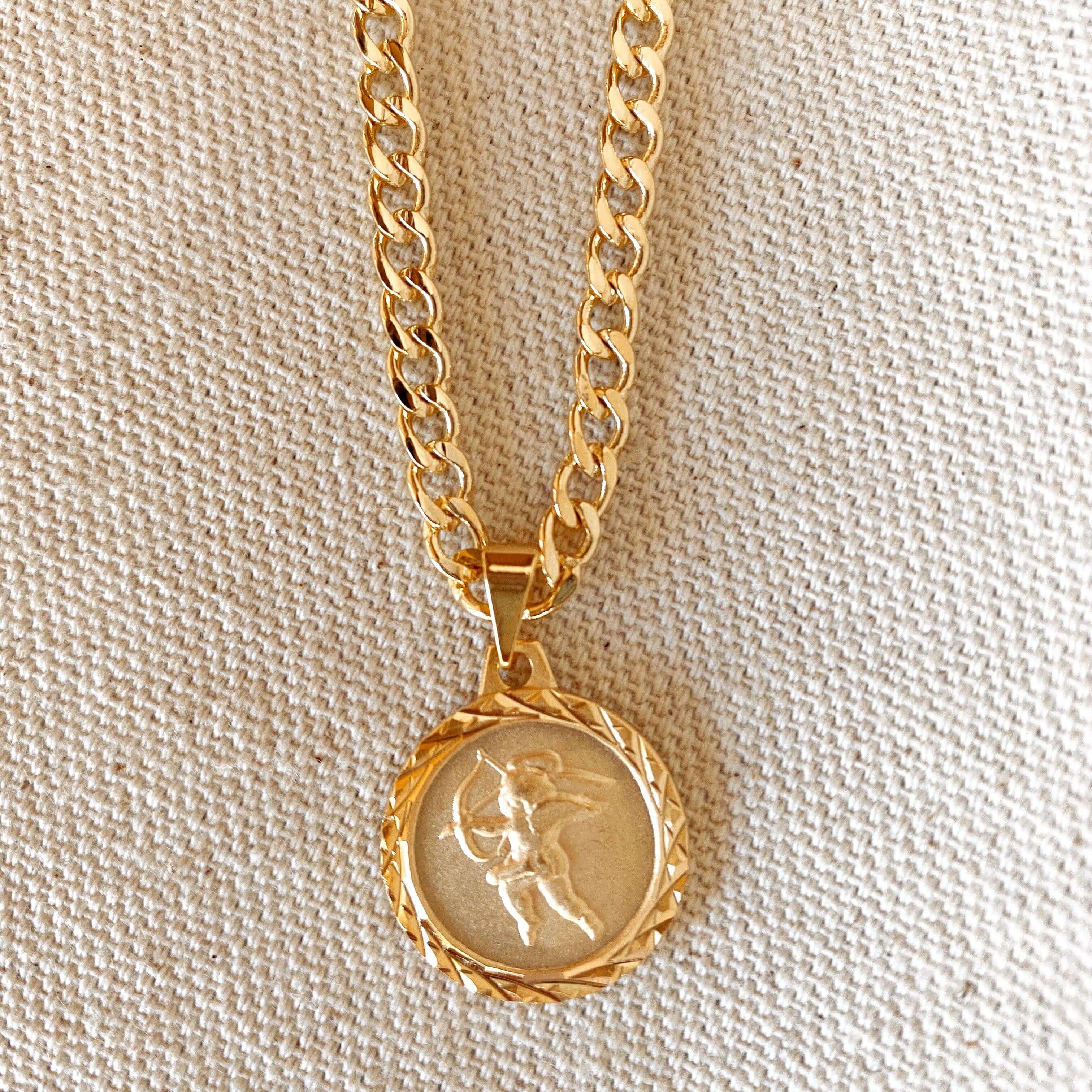 Mondsee 18k Gold Filled Diamond Cut Cupid Necklace | 18k Gold Filled Jewelry