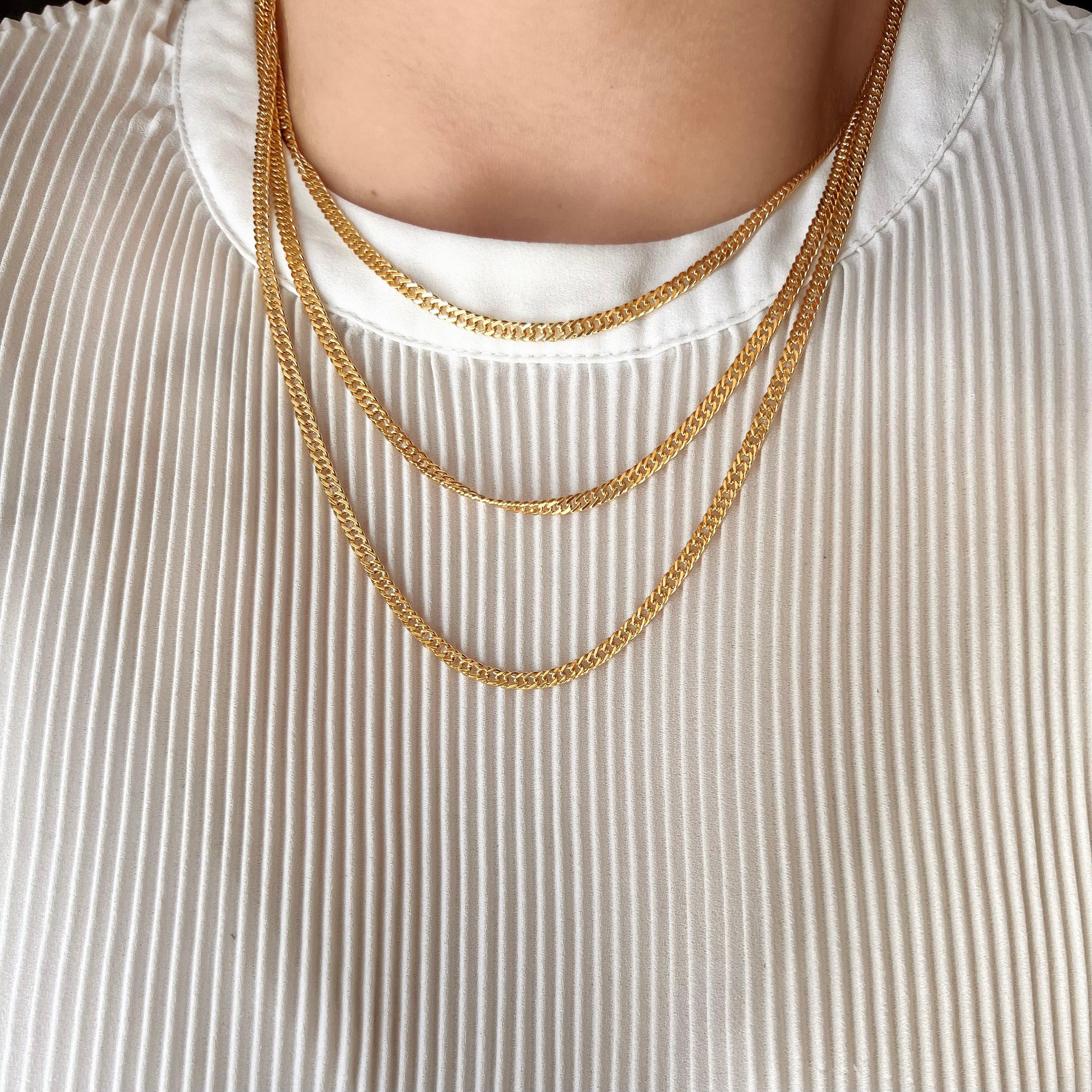 Mondsee 18k Gold Filled Double Curb Chain Cuban | 18k Gold Filled Jewelry