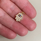 Mondsee 18k Gold Filled Evil Eye Hamsa Charm Featuring Cubic Zirconia Pendant | 18k Gold Filled Jewelry