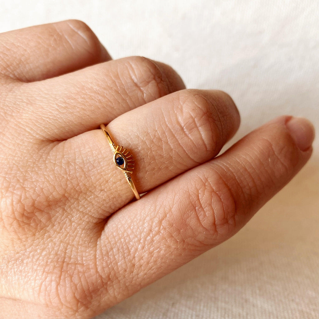 Mondsee 18k Gold Filled Evil Eye Ring | 18k Gold Filled Jewelry