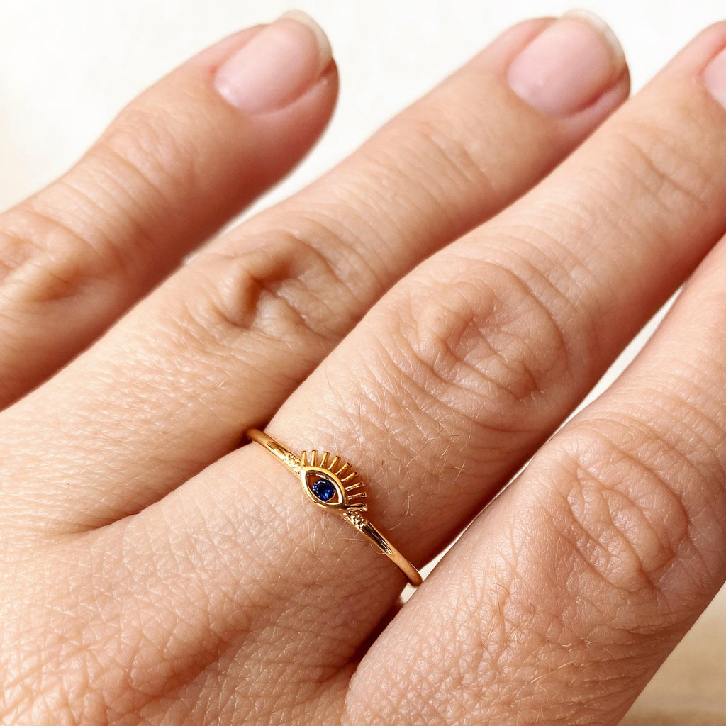 Mondsee 18k Gold Filled Evil Eye Ring | 18k Gold Filled Jewelry