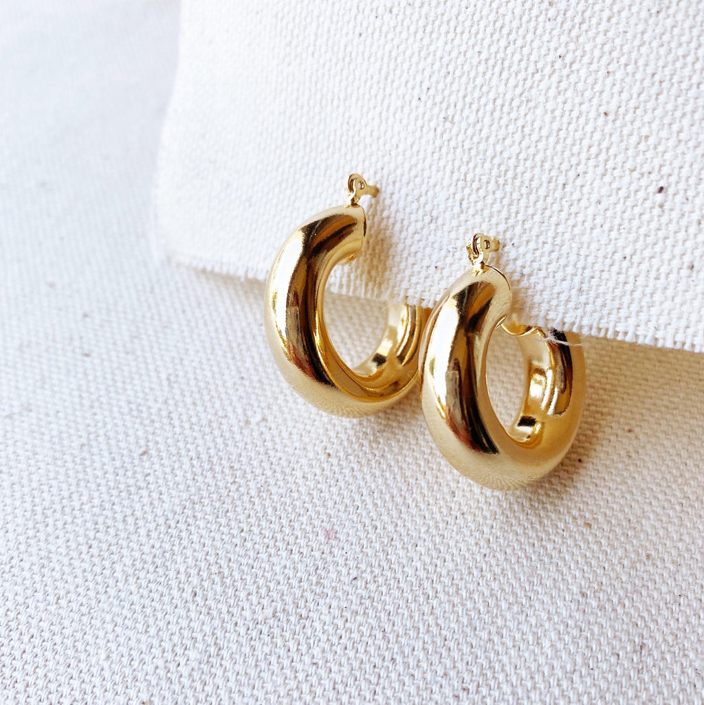 Mondsee 18k Gold Filled Thick Small Hoop Earrings | 18k Gold Filled Jewelry