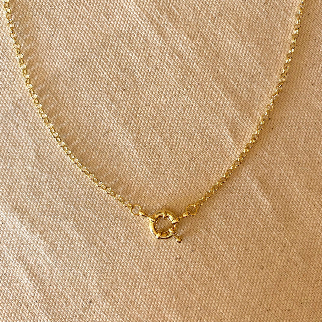 Mondsee 18k Gold Filled Front Clasp Rolo Chain Necklace | 18k Gold Filled Jewelry