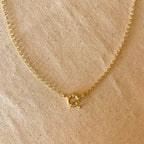Mondsee 18k Gold Filled Front Clasp Rolo Chain Necklace | 18k Gold Filled Jewelry